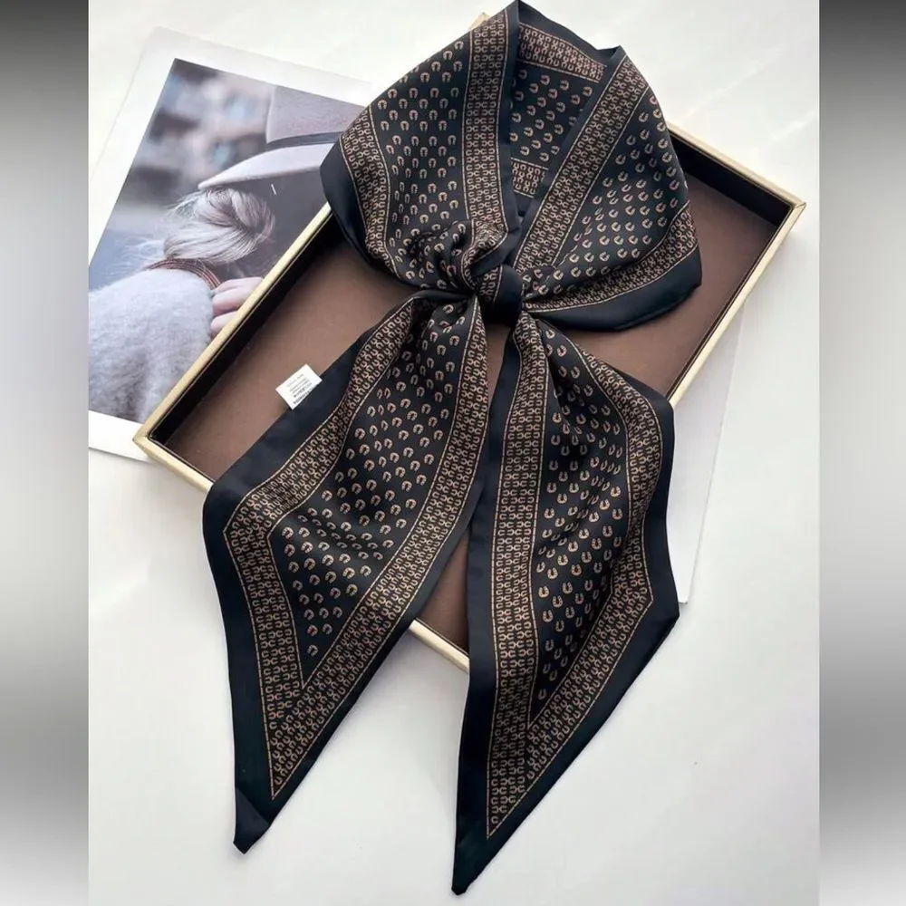 Black & Brown Patterned Scarf N1427